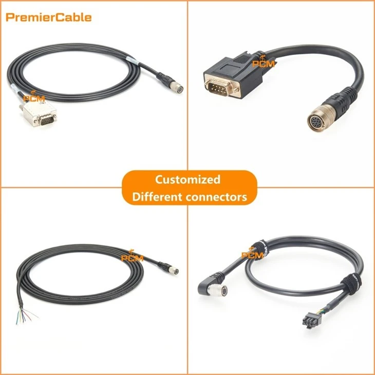 Customized Hirose HRS to DB15 DB9 Open End Molex Terminal Cable