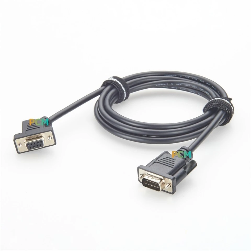 RS232 DB9 Male To Female 45° Left Angle Serial Cable factory