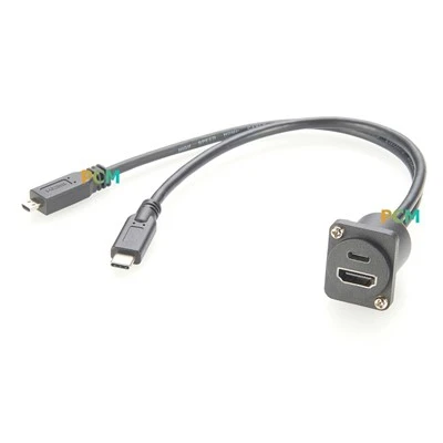 마이크로 HDMI-HDMI 및 USB-C 패널 장착 케이블