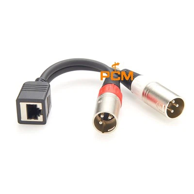 RJ45 암-이중 3-핀 XLR 플러그 케이블