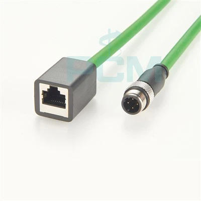스트레이트 플러그 M12 D 코드 4핀 RJ45 소켓 Profinet 확장 케이블